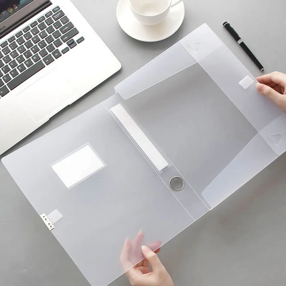 

2Pcs Document File Boxes PVC Transparent Storage Containers Lightweight Organizer for Office Desktop A4 File Storage Case Folder