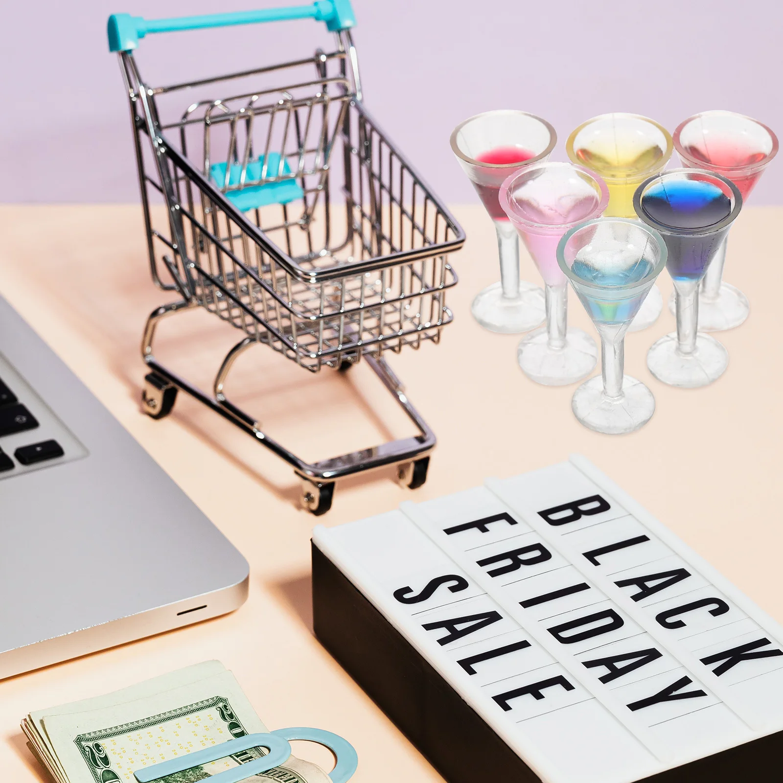 6 pçs mini óculos de cocktail design realista para diy micro paisagem decoração casa fotografia adereços acessório cozinha em miniatura