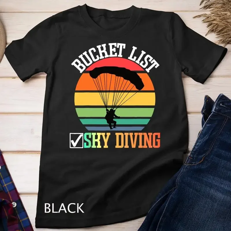 Bucket List Skydiving Funny Skydiver Skydiving Vintage Sky Unisex T shirt