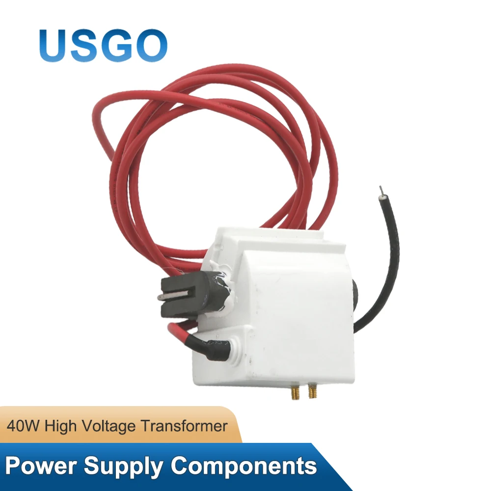 USGO 40W CO2 Laser Power Supply High Voltage Flyback Transformer Ignition Coil Model B for K40 Engraver Cutting Machine