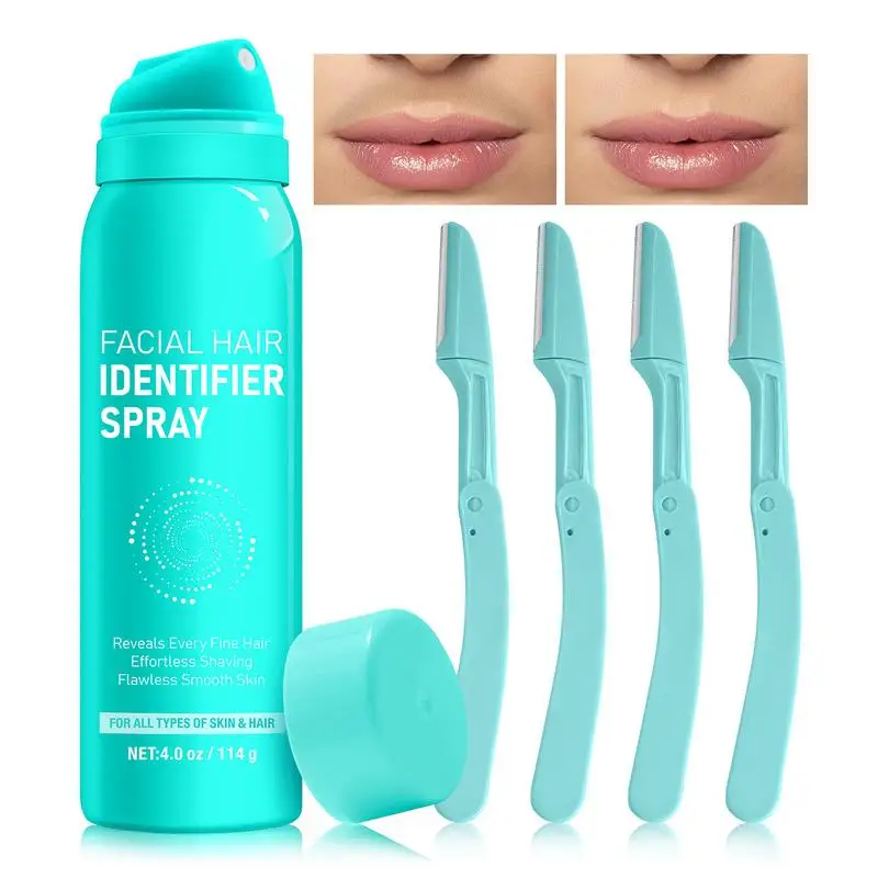 Hair Identification Spray For Face Facial Hair Recognition Spray Set With 2X Scraper Face Hair Shaving Hair Identifying Spray