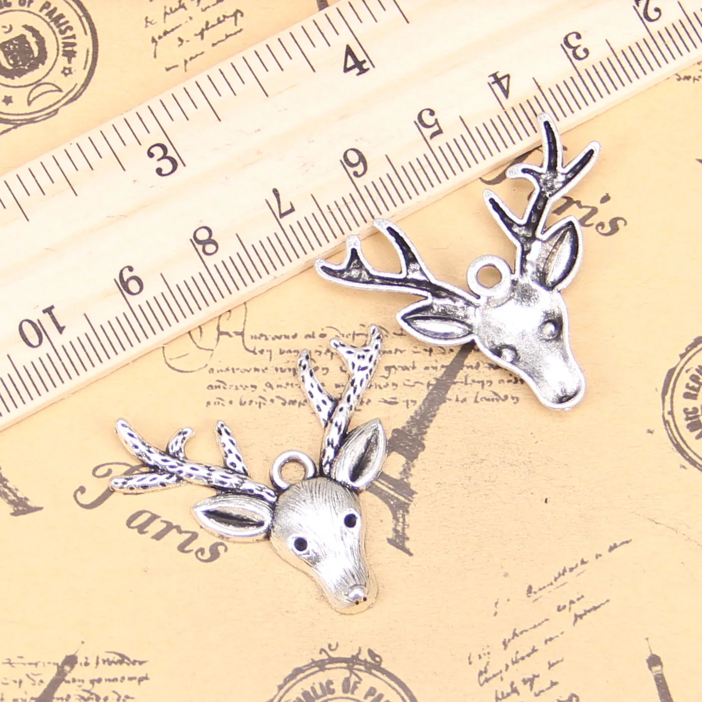 38pcs Jewelry Charms deer head 31x36mm Antique Silver Plated Pendants Making DIY Handmade Tibetan Silver Jewelry