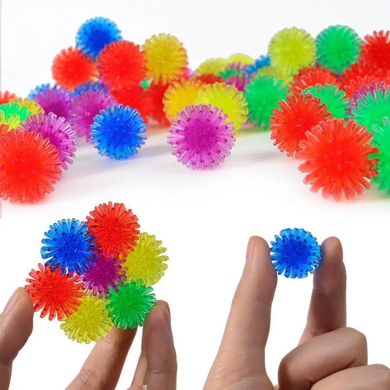 20 Pcs Bright Mini Soft Spiky Sensory Balls Waterproof Squeeze Stress Relief Toys for Kids Travel Outdoor Play Party Gifts