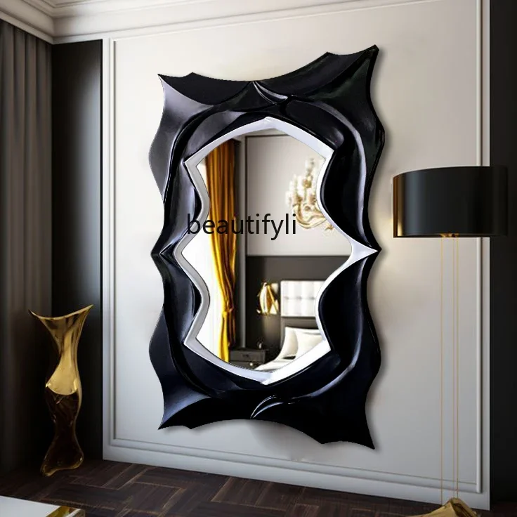 

A European-style special-shaped full-body mirror living room sofa background decoration high-end corridor art wall-mounted mirro
