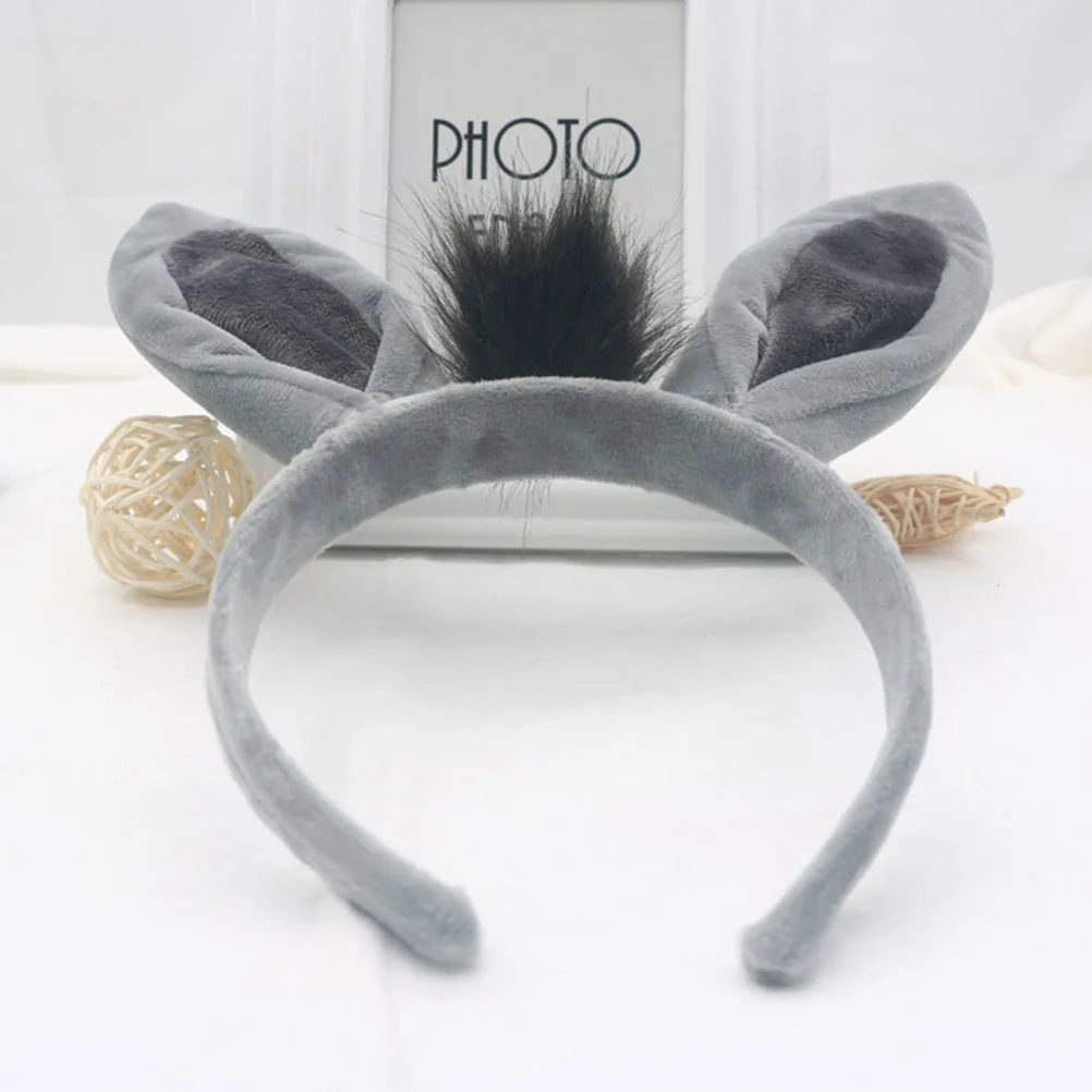 1set Esel Kostüm Set Langlebiger Stoff Für Geburtstag Party Cosplay Bühne Leistung Tier Stirnband Schwanz Zubehör Haar