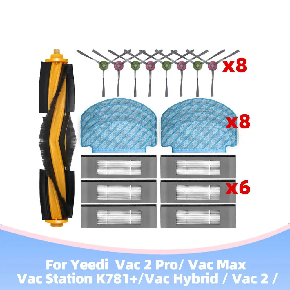 Compatible For Yeedi Vac 2 Pro / Vac Station K781+ / Vac Hybrid / Vac 2 / Vac Max Main Side Brush Filter Mop Robot Vacuums Part