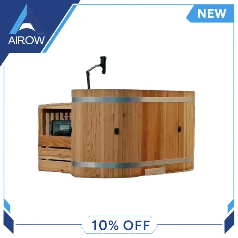 for Cold Plunge Tub With Chiller Portable Wooden Ice Bath Tub Outdoor Sports Recovery Muscle Relief Adult Home Gym Use
