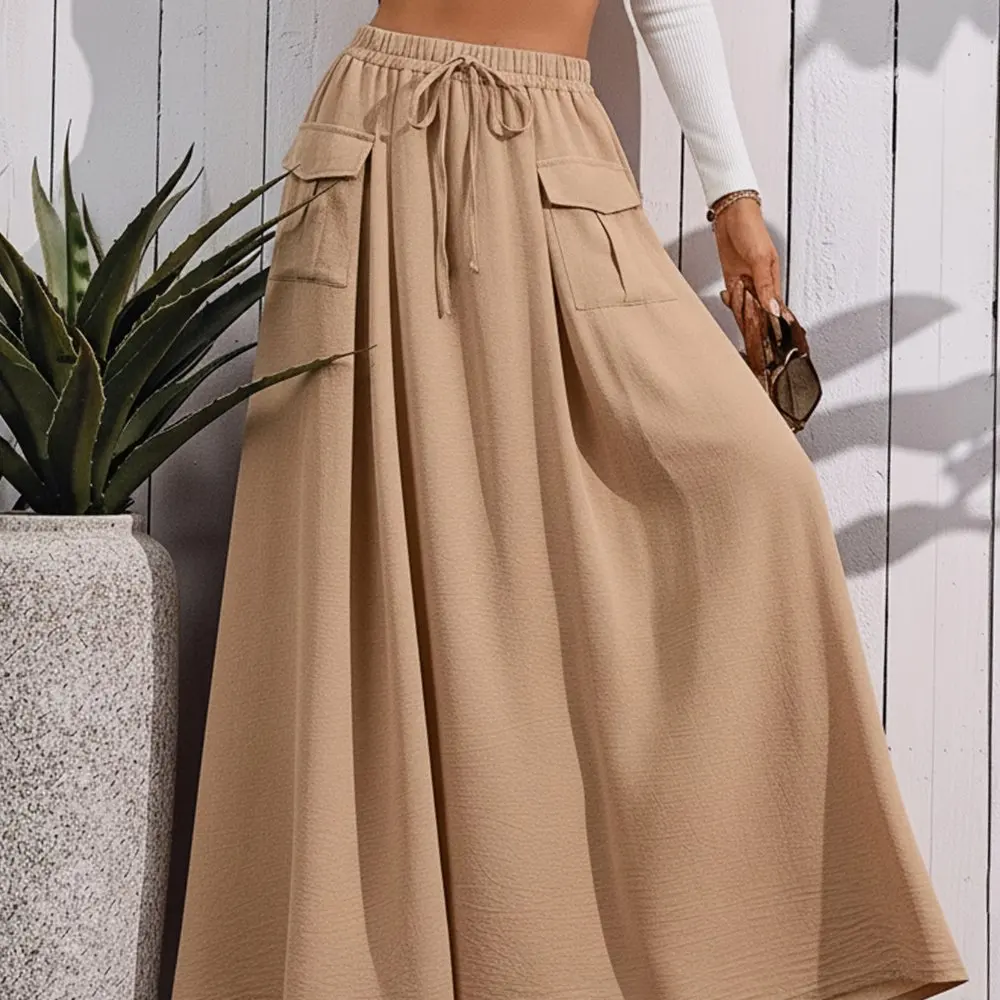 

Casual Mid-Length A-Line Skirt Spring Dress Autumn Fit Style Regular Waistline No Decoration Women's Fashion Skirts