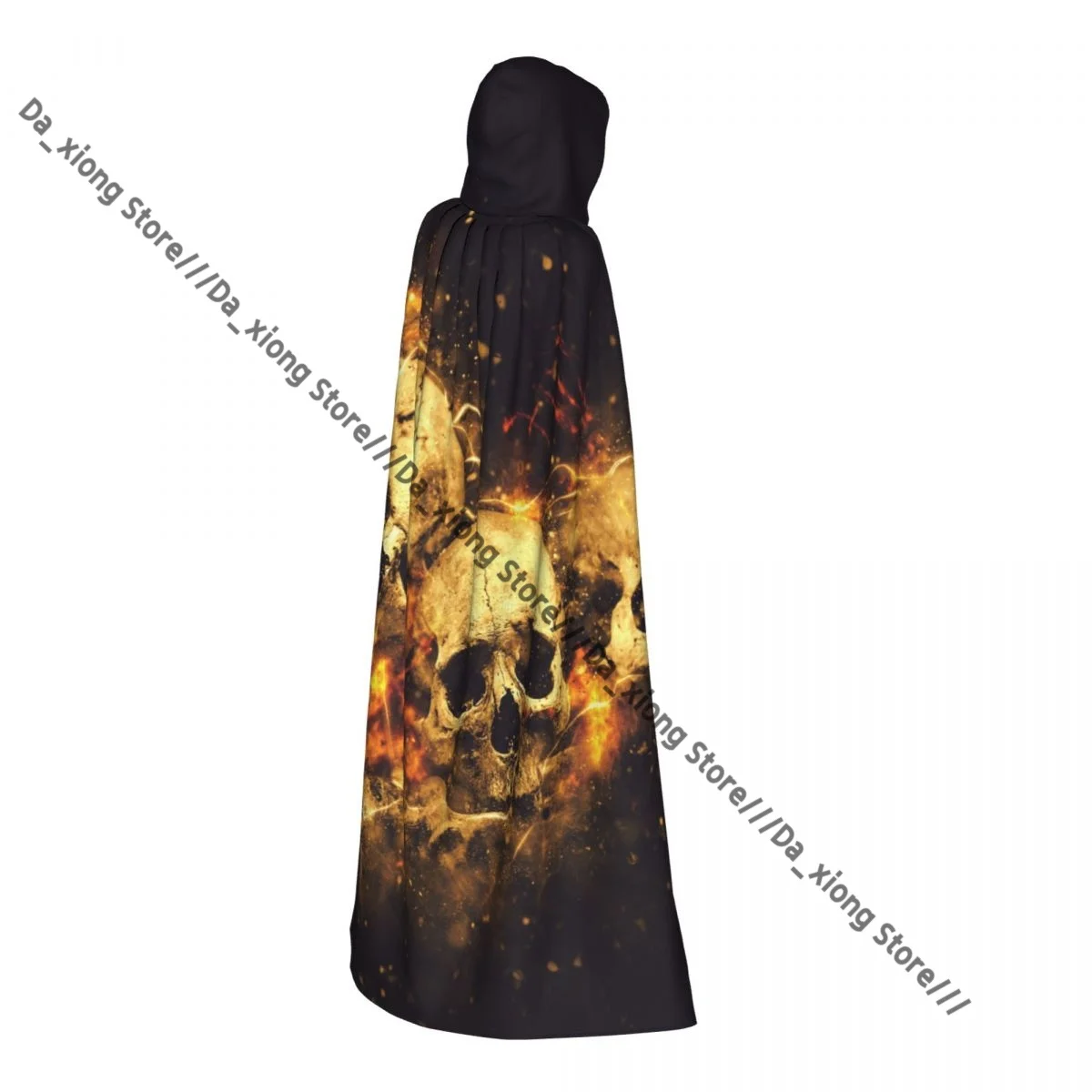 الجماجم والعظام كما المفاهيمي رعب مخيف هالوين الساحرة عباءة زي الهالوين التأثيري الكبار للجنسين عباءة الرجعية العصور الرأس