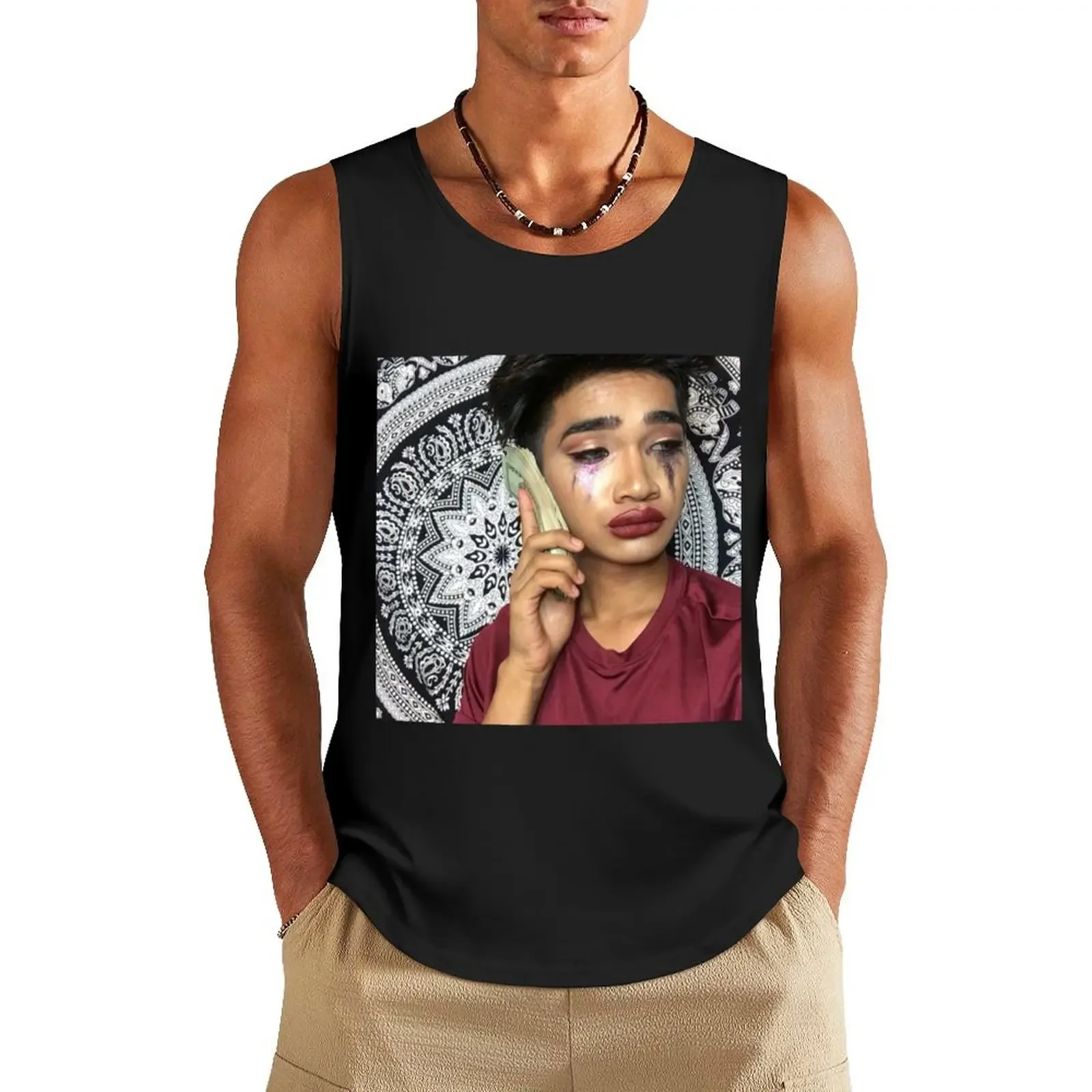 

BretmanRock crying on money Tank Top Sportswear for men sleeveless jackets gym clothes for man Gym t-shirt man