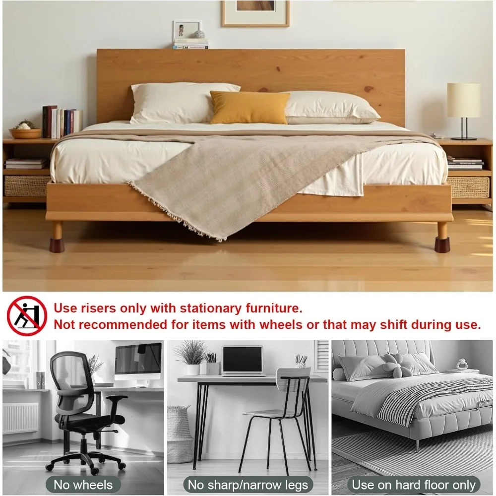 Подставки для мебели Подставки для кроватей - 2-дюймовые деревянные круглые сверхмощные удлинители высоты мебели Подъемники для дивана, дивана, стола, стула, стола