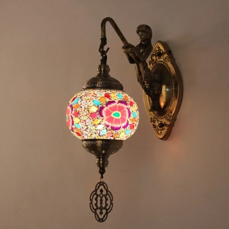 

Amazon European Bar Corridor Aisle TV Wall Stained Glass Wall Light