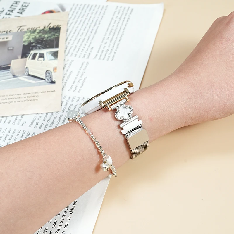 Stainless steel chain strap For Huawei Watch GT4 GT5 41mm Bracelet 18mm net metal Magnetic silver black starlight watchband