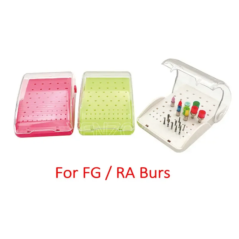 

60 Holes Dental Bur Box Drill Bit Plastic Placement Box Sterilizer Case for RA/FG Burs Dentist Device