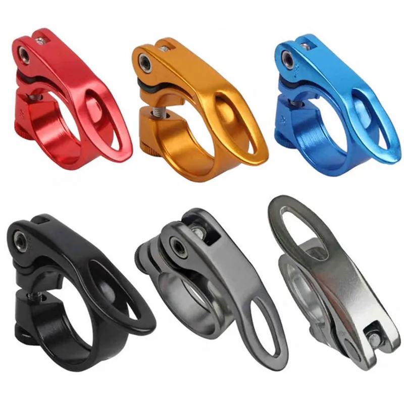 1Pcs Bike Seat Post Clamp 31.8mm 34.9mm Aluminum Alloy Seat Tube Clip Bicycle Quick Release Seatpost for Mountain Tube Bike