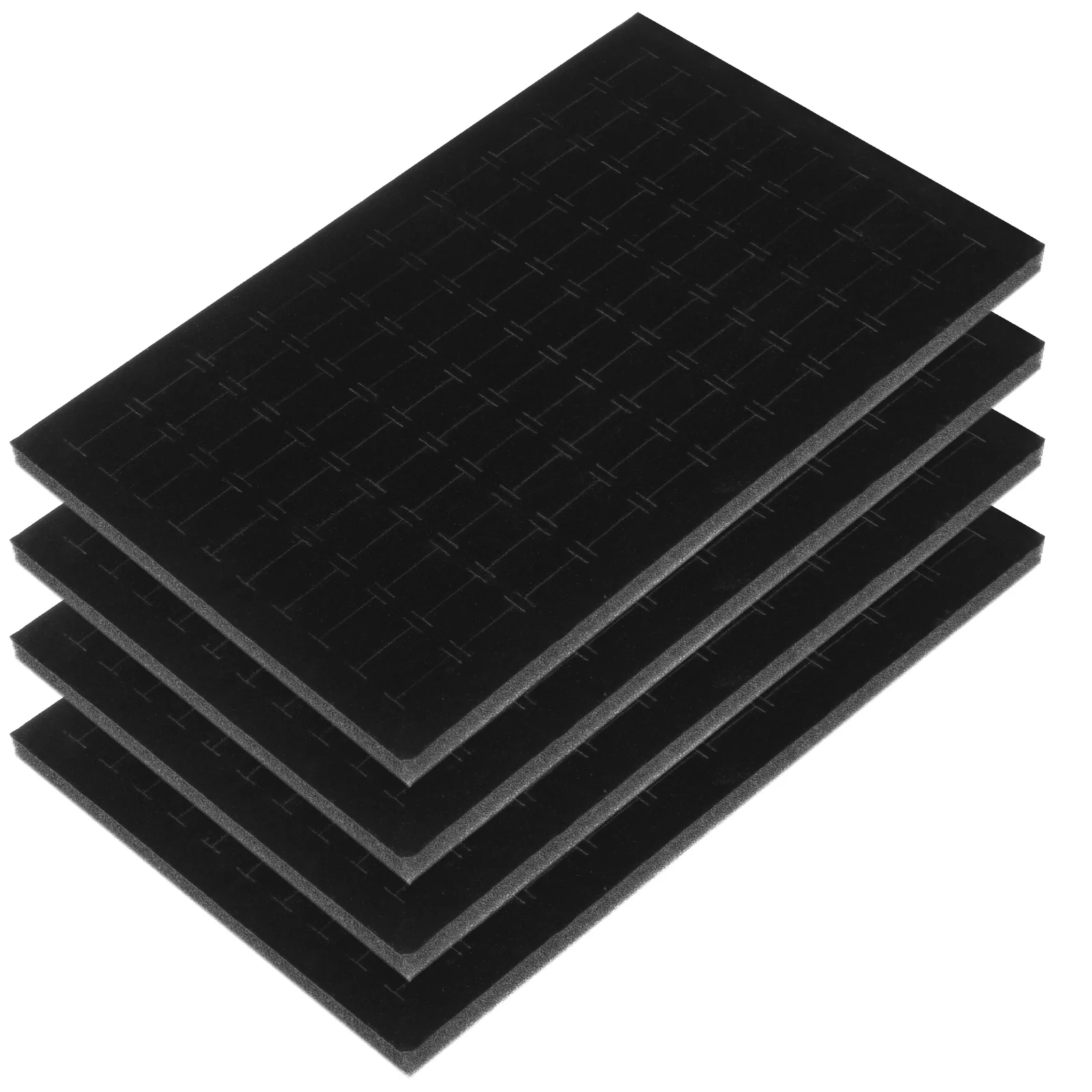 

4pcs Jewelry Box Sponge Pad Ring Display Insert Mat For Earrings Studs Dangles Organizer Storage Foam Holder Accessory Supply