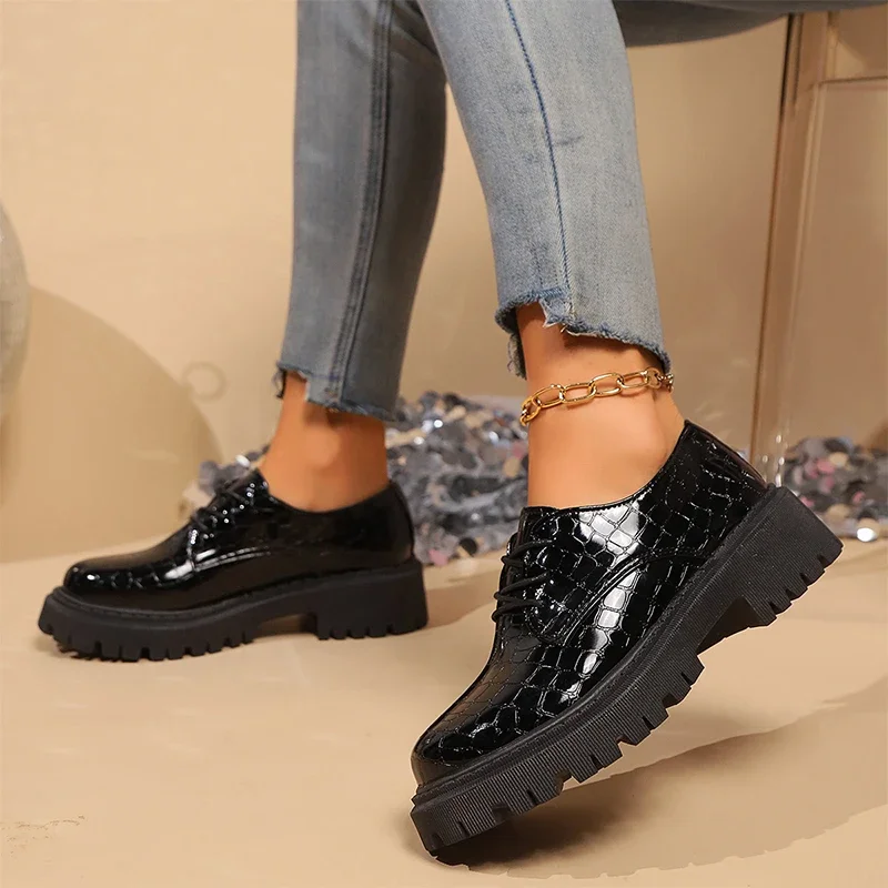 Women Flats Loafers Shoes Casual Cozy Platform Walking Shoes New Brand Lace Up Sport Shoes Dress Zapatillas Female