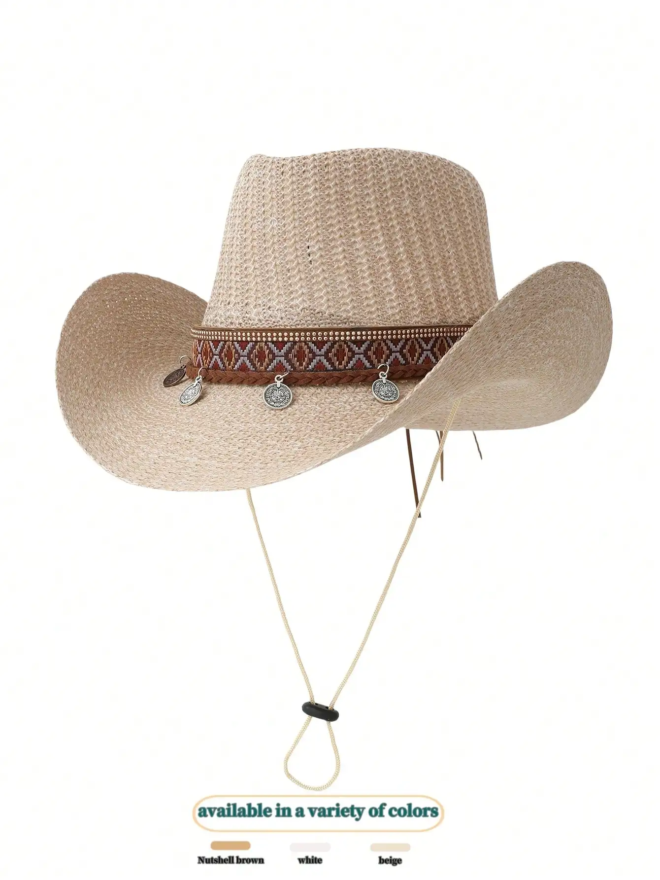 1PCS western cowboy top hat men\'s striped knitted summer hat Outdoor company tour group thin advertising straw hat lady