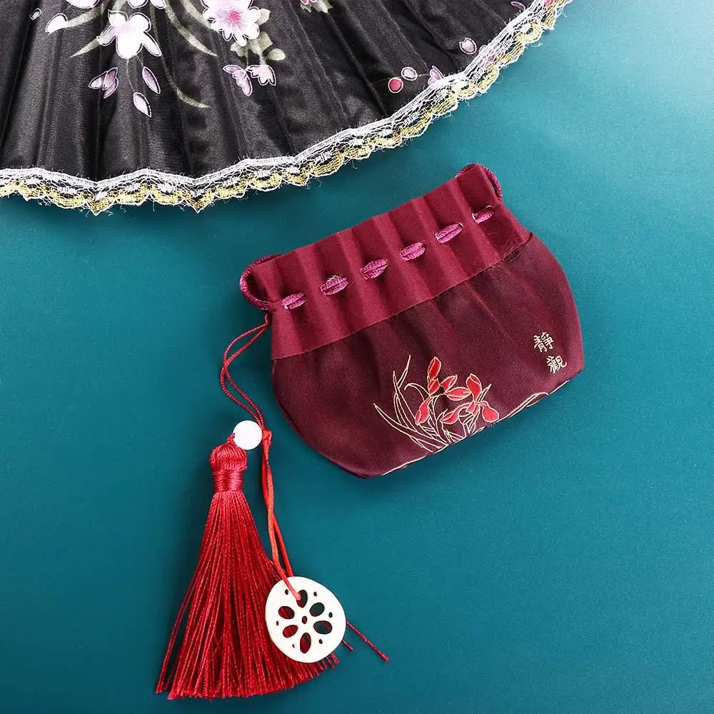 Bundle Pocket Blessing Bag Lotus Root Slices Pendant Chinese Style Pouch Han Cloth Pocket Carry on Sachet Jewelry Storage Bag