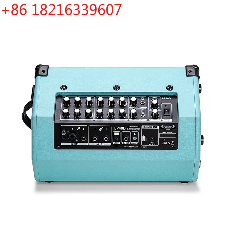 YAO Coolmusic Bp40D Powered Acoustic Guitar Amplifier Portable Bluetooth Speaker 80W w Reverb Chorus Delay Effect 6 Inputs 3 Ban