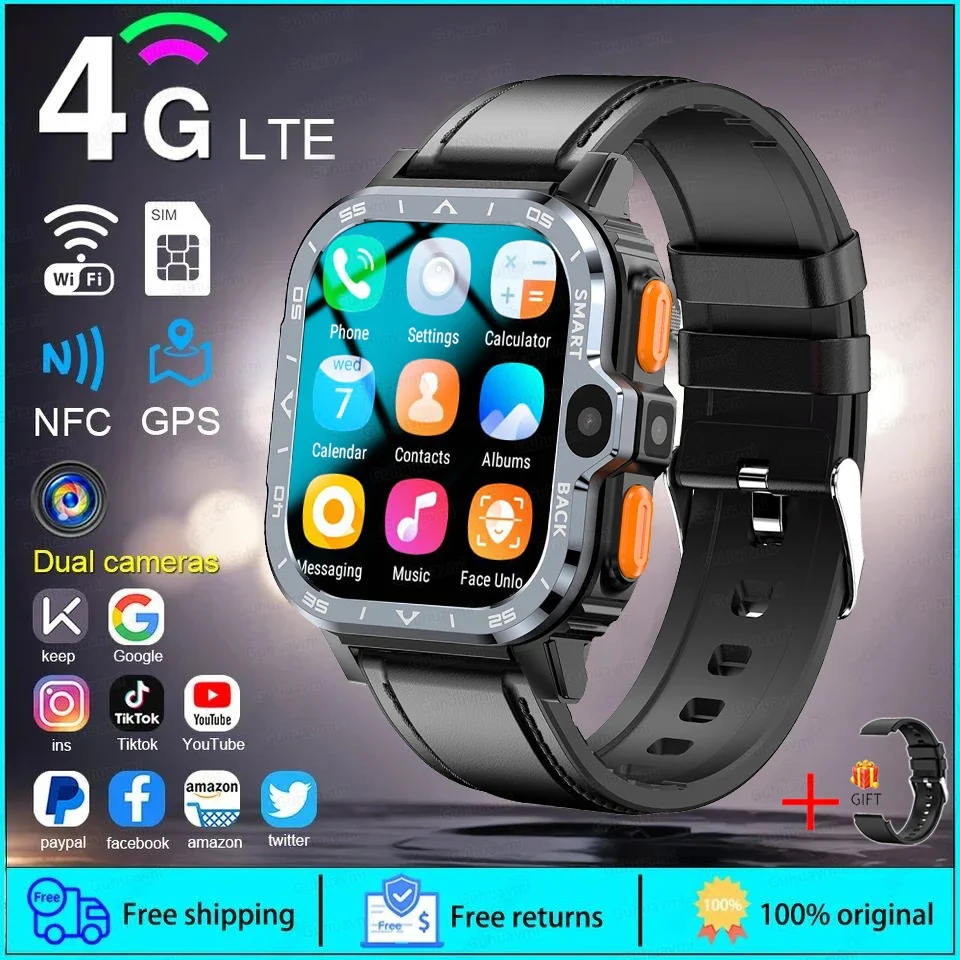 GUHUAVMI PGD SmartWatch 4G LTE GPS Wifi SIM Karte NFC Dual Kamera Robuste 64G ROM Lagerung Herzfrequenz Sport Smart Uhr Männer 8