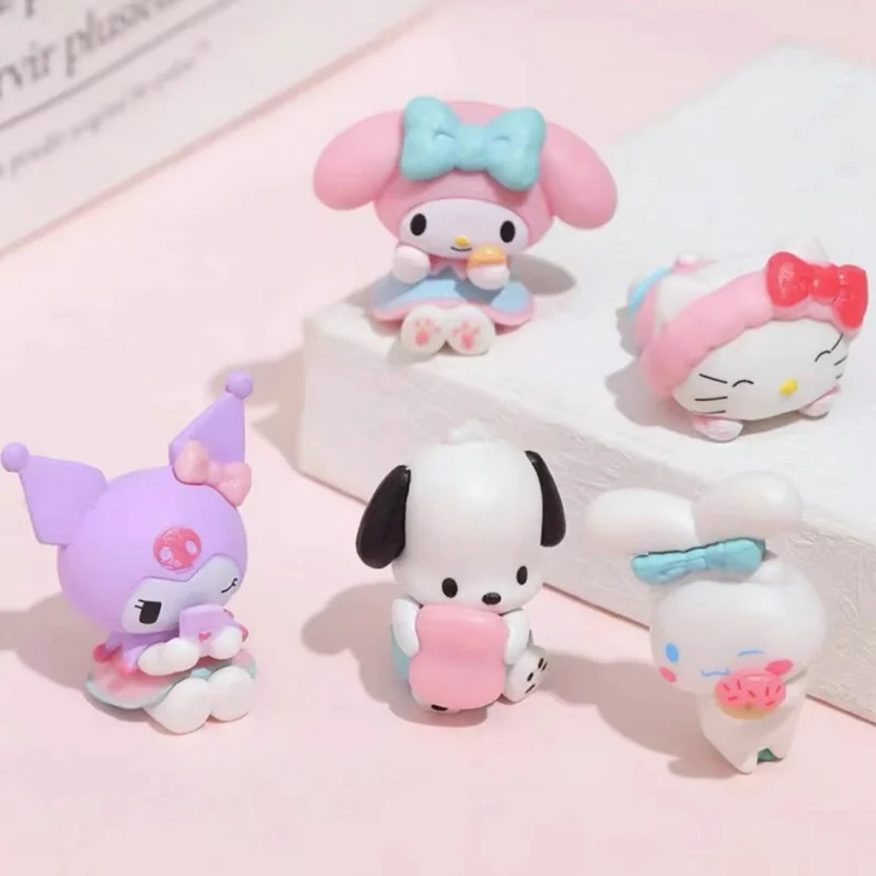 Juego de 5 figuras de Sanrio, My Melody, Kuromi, Cinnamoroll, muñecas Kawaii, figuras de acción, regalos de cumpleaños para niños