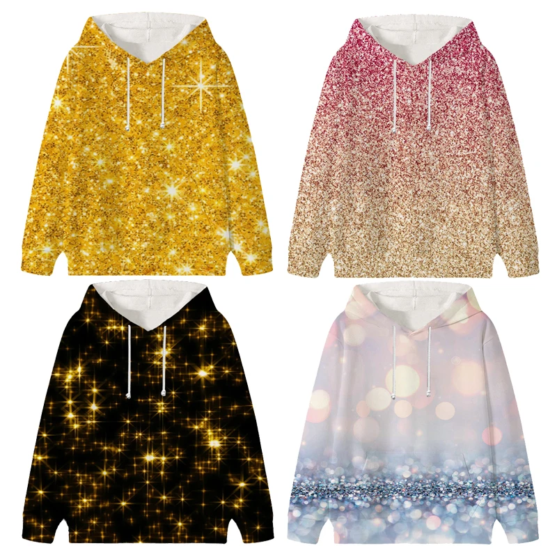 Shiny Gold Hoodies Infant Boys Golden Fashion Casual Sweatshirts Baby Girls Simple Trendy Long Sleeve Pullover