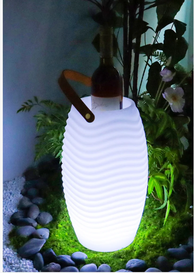 Outdoor Luminous Portable Ice Bucket with Bluetooth Speaker and champagne Bucket