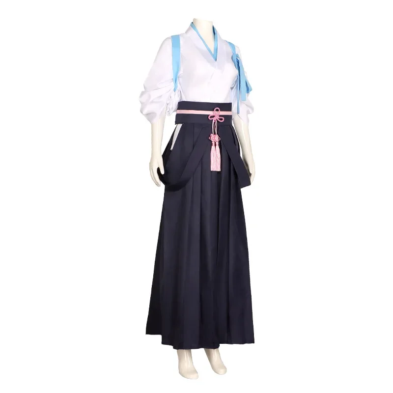 Game Genshin Impact Kamisato Ayaka Cosplay Costume Kimono Anime Halloween Carnival Role Play Women Girls Ponytail Wig Full Suit