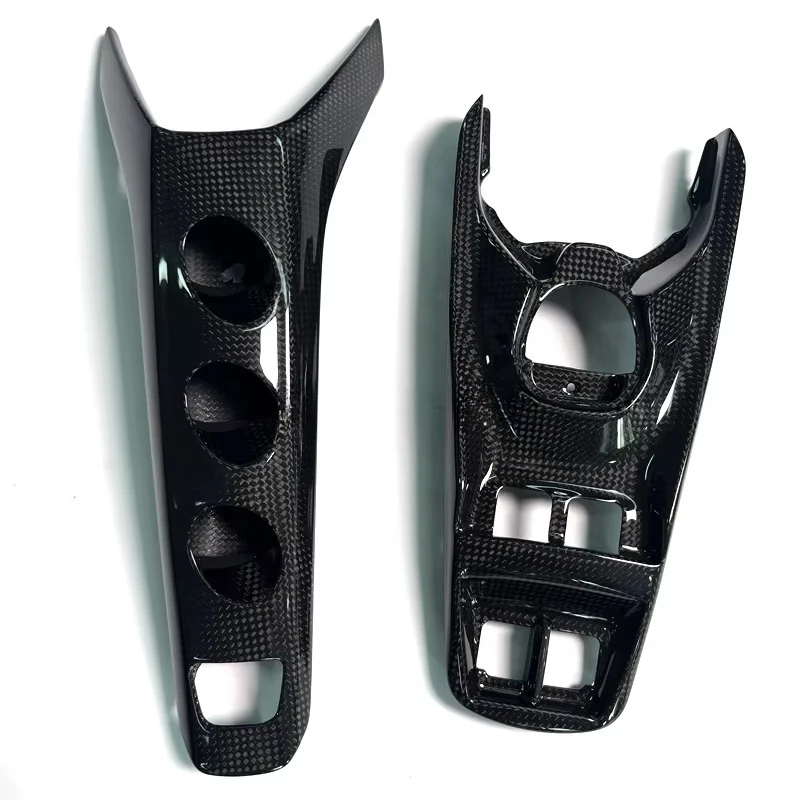 For Right Hand Drive  488 GTB Spider RHD Car Dry Carbon Fiber Center Console Switch Base Cover Interior Kits Trims