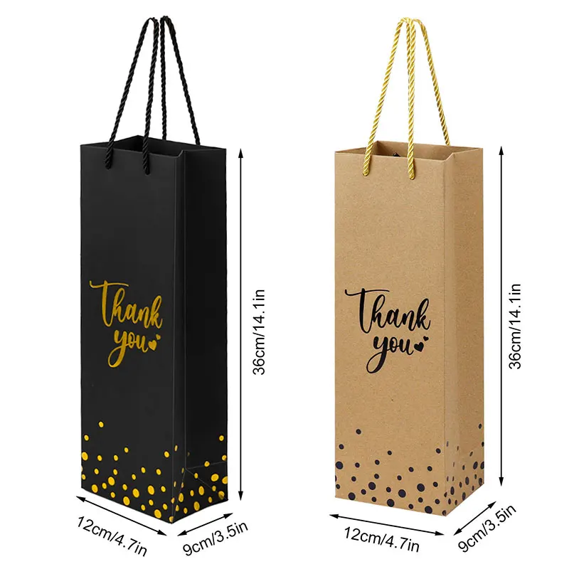 2/4/8 حزمة حقيبة هدايا النبيذ الشمبانيا شكرا لك، الزفاف، عيد الميلاد، عيد الميلاد ورأس السنة الجديدة هدية لوازم الحفلات