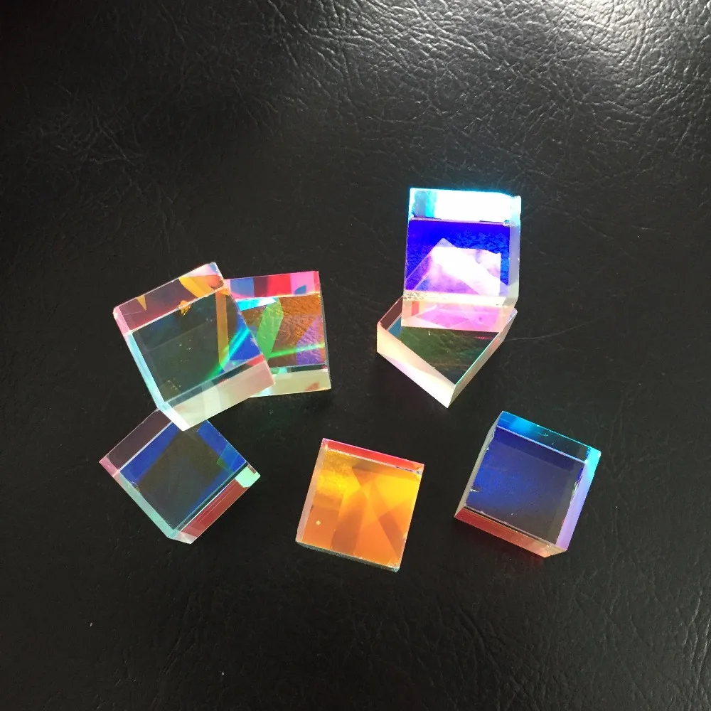 4 PCS 2.2X2.3cm DIY Defective X-Cube Prism Cross Dichroic Prism RGB Combiner Splitter for Party Home Decoration