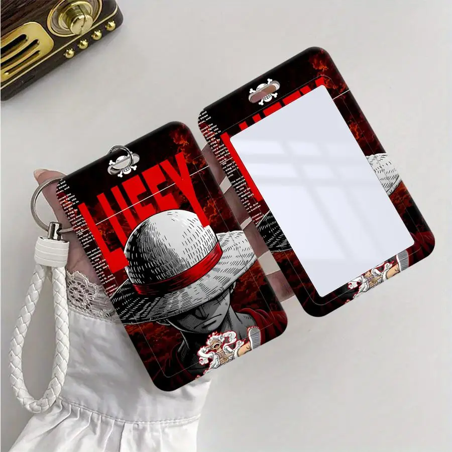 1Pc Card Holder Retractable Credit Card Holders Holders Child Bus with lanyard Badge Bank ID Cover Case One Piece Luffy