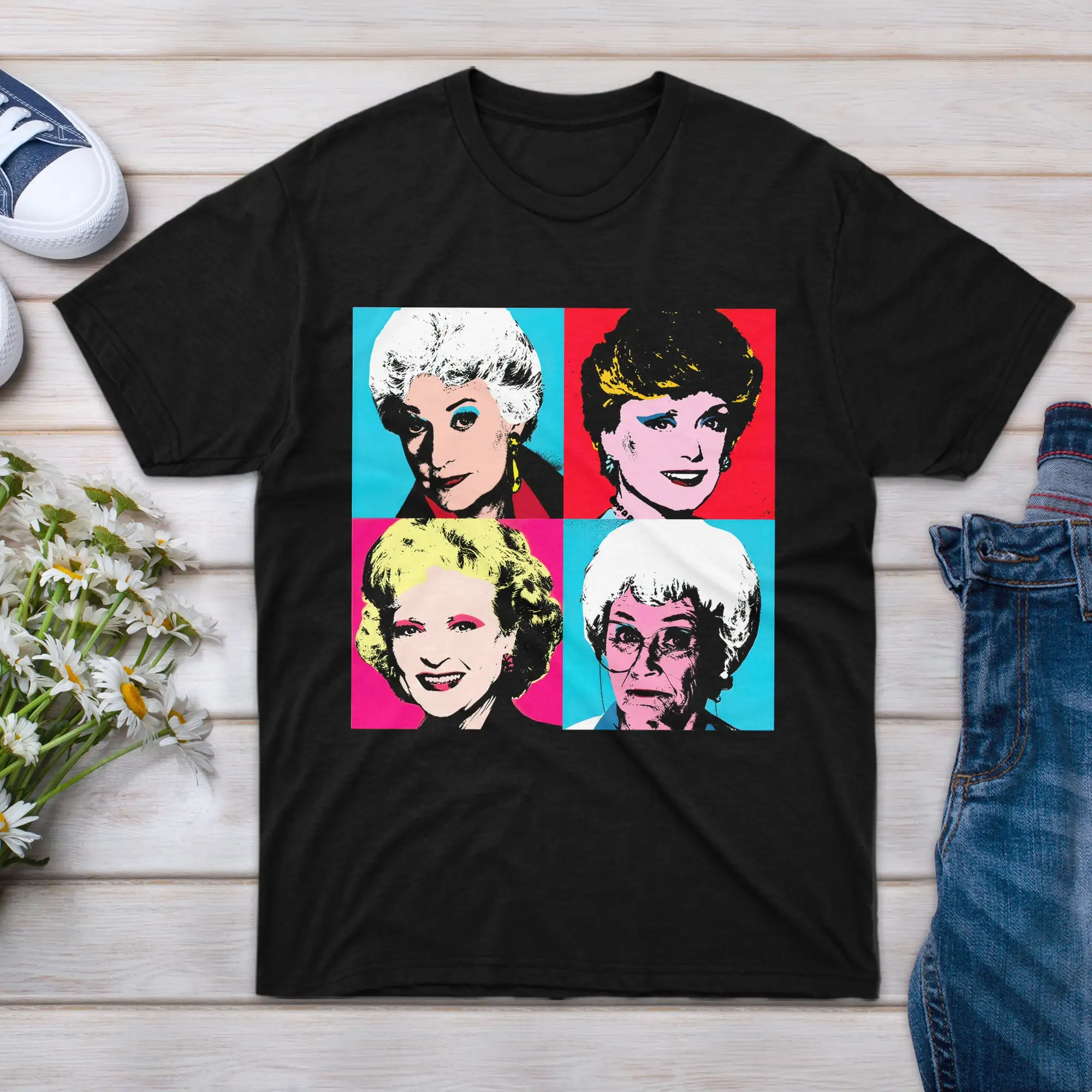 T Shirt Golden Sleeve for Men Warhol Girl Girls Women Boy Family Friend