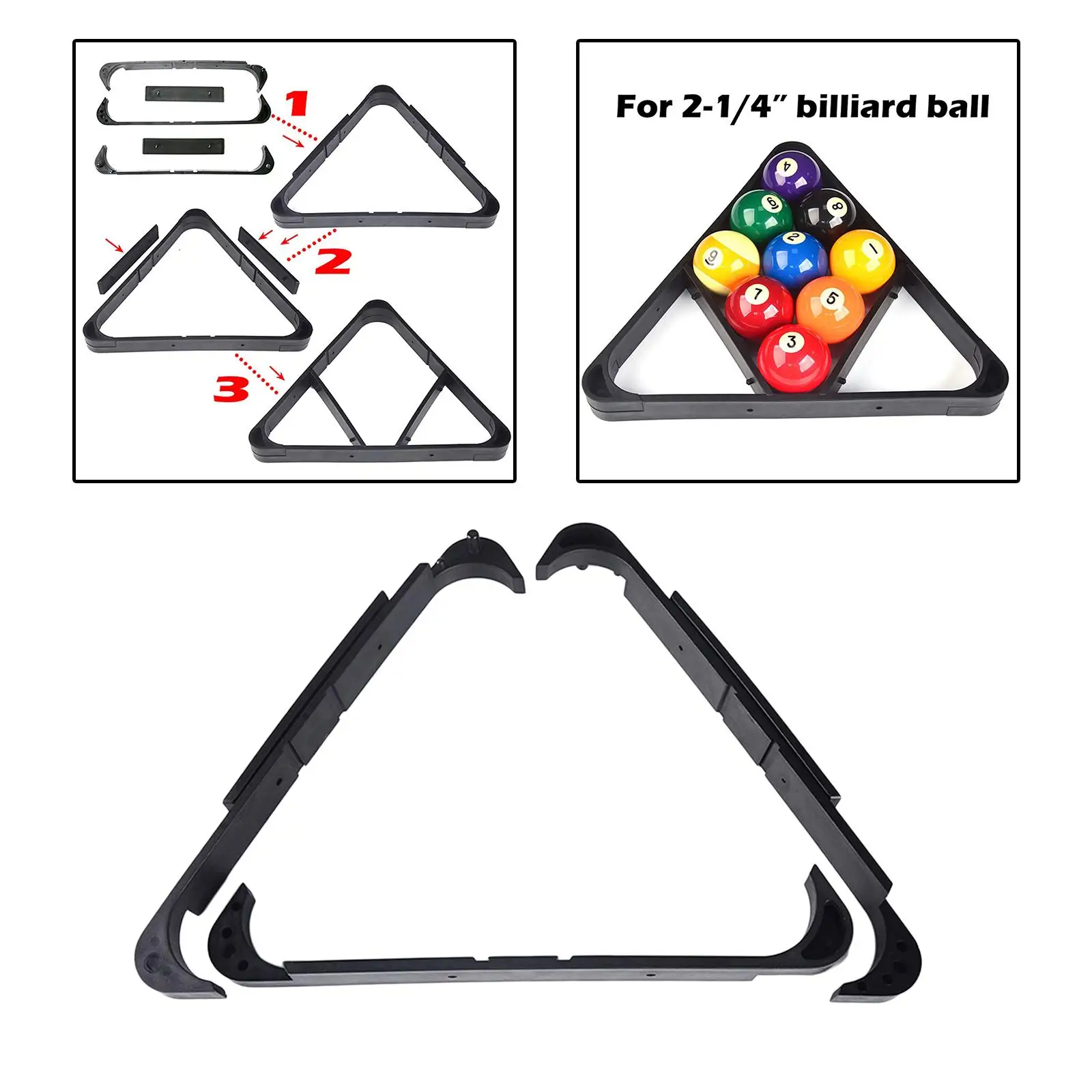 Billiard Triangle Ball Rack Pool Table Holders Positioning Frame for 9 Balls 15 Balls