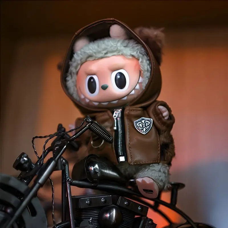 

Кожаная куртка Labubu 17 см, 10 см, хлопковая кукла, куртка в стиле панк, виниловая кукла, сменная игровая одежда, аксессуары