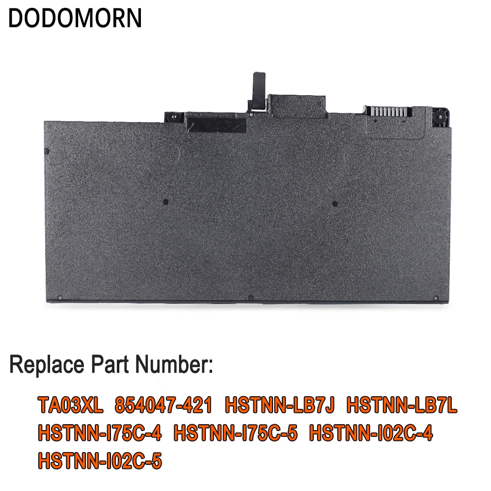 DODOMORN-Bateria de portátil recarregável para HP Elitebook, TA03XL, 11.55V, 854047-421, HSTNN-LB7J, bateria de reposição de alta qualidade para HP Elitebook 755 840 848 850 G4