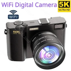 5K Professional Digital Camera WIFI Webcam Wide Angle Digital Zoom 64MP Camcorder Photography 3 Inch Screen Vlog Video Recorder