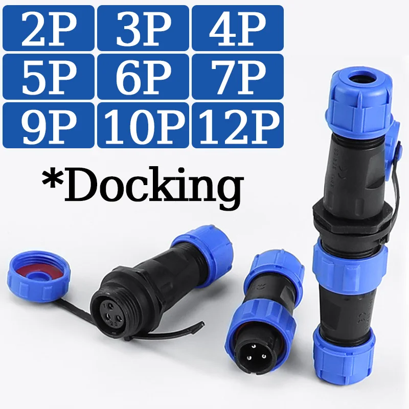 

SP13 SP16 SP17 SP20 SP21 Aviation Connectors Waterproof IP68 Aviation Connector Plug Docking Male Female 2 3 4 5 6 7 9 10 12Pin