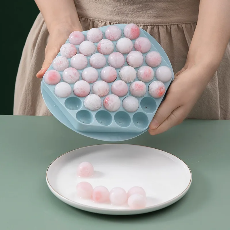 Round Ice Ball Mold, Quick Freeze Ice Cube Tray, Household Ice Making Box, Portable Ice Maker for Home Use