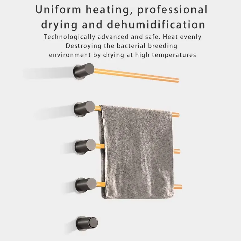 

Умный дом, настенная сушилка для полотенец из нержавеющей стали с электрическим подогревом, традиционная удобная теплая полка для ванной комнаты