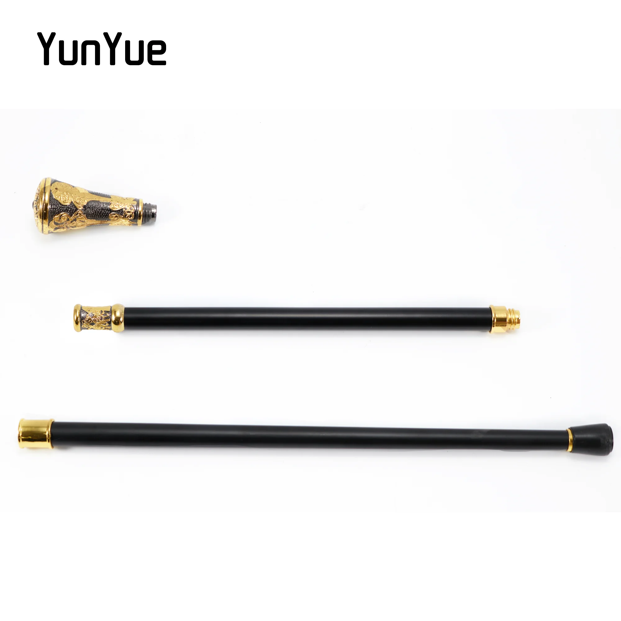 الذهب الأسود المشارب جولة المعادن المشي قصب شهم مجموعات أزياء أنيقة عصا للمشي التصوير الدعائم حزب الصولجان