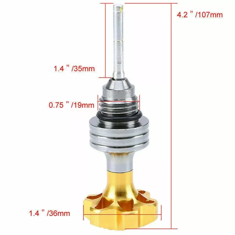 1pcs Scooter Motorcycle Engine Oil Dipstick Filler Cap Plug Engine Crankcase Level Gauge For 125CC Dirt Pit Bike Kart Aluminum