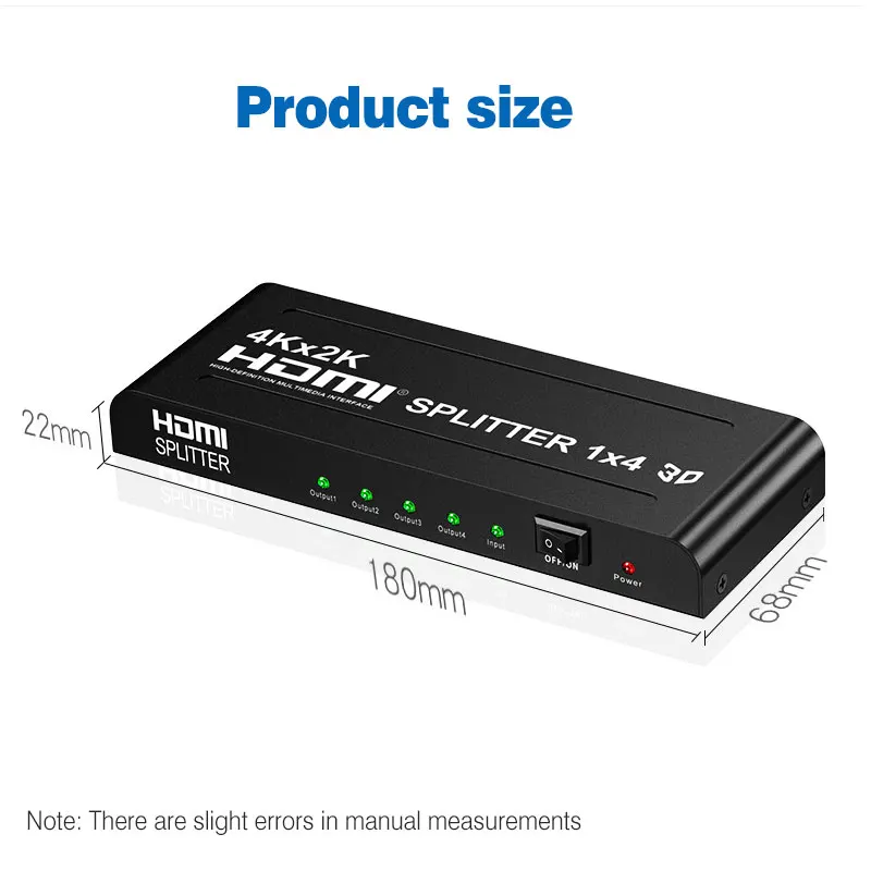 Imagem -06 - Distribuidor de Sinal Hdmi1 em Saídas Distribuia Entrada Hdmi para Saídas Hdmi Mesmo Tempo Entrada com Suporte para Computador Ps3 Tela hd