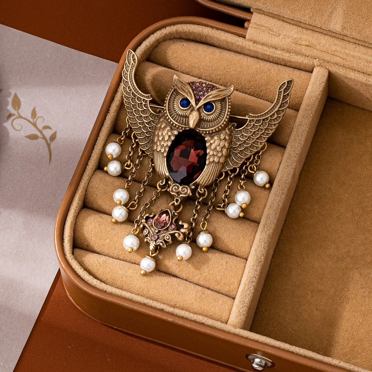 

Средневековые винтажные милые броши в стиле ретро из сплава с кисточками и жемчугом в стиле совы, аксессуары для одежды