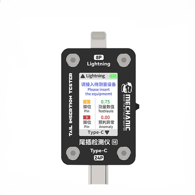 MECHANIC T-824 T824 SE Tail Insertion Tester Tail Insertion Detector Type-C Lightning Interface for Mobile Phone Repair sets