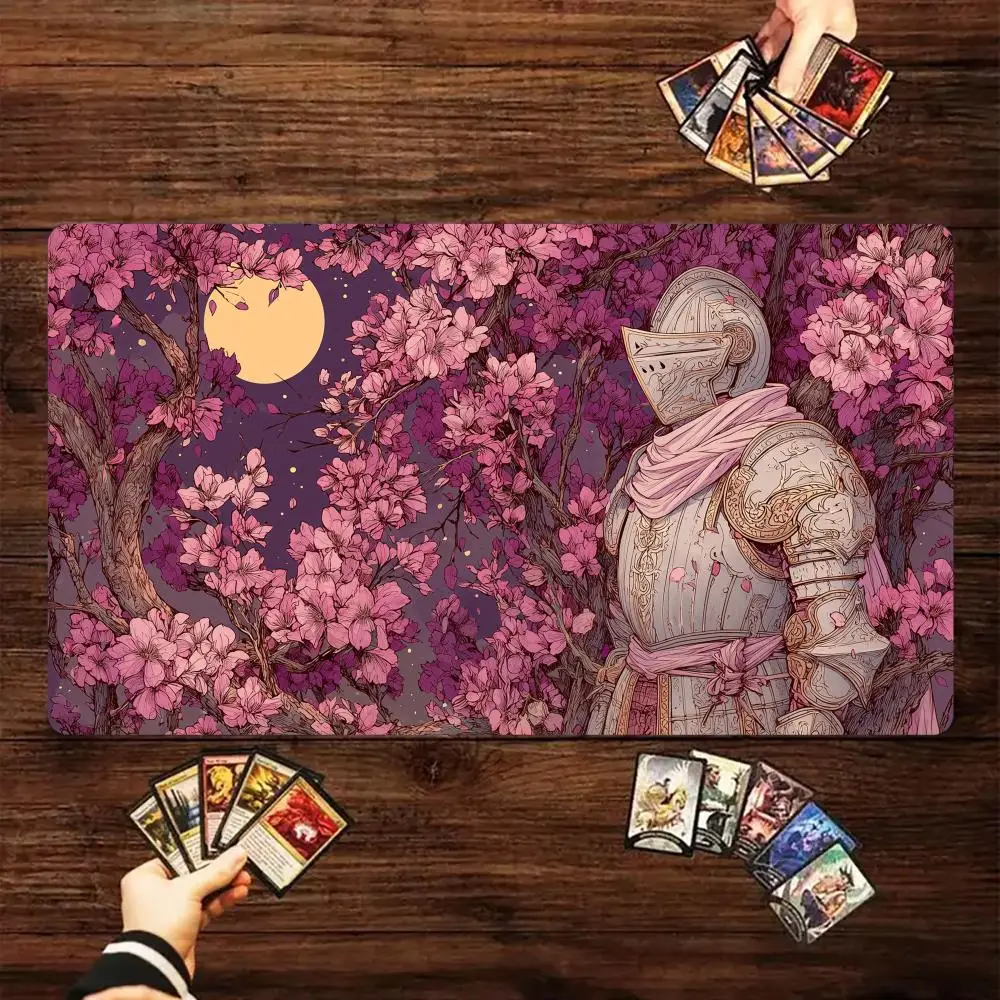

Cherry Blossom Moonlit Night Magic Card Battle Mat MTG Playmat Anti-slip Base gathering gaming mats Board Game Mat for TCG