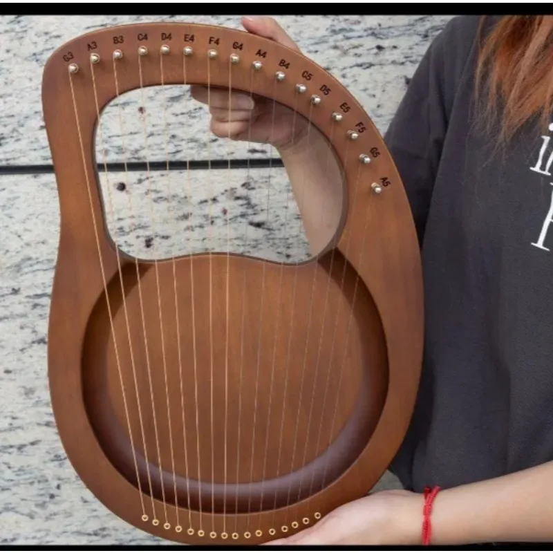 Arpa de Madera de 16/19 Cuerdas, Mini Arpa Portátil Retro, Arpa de Mano para Adultos, Instrumento Musical de Cuerdas Profesional
