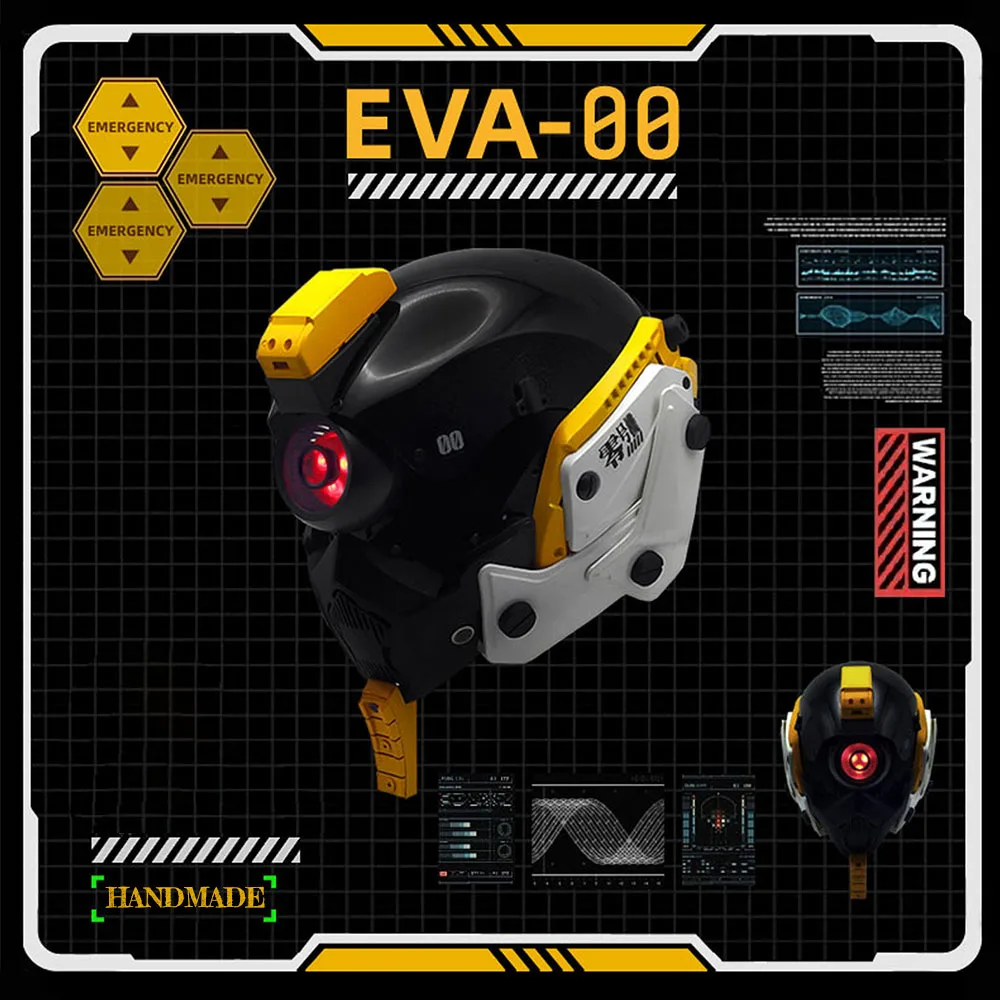 

Cyberpunk EVA Unit-00 Mech Helmet Adjustable Strap Light Change Space-Style Helmet for Outdoor DJ Parties Festivals Cosplay