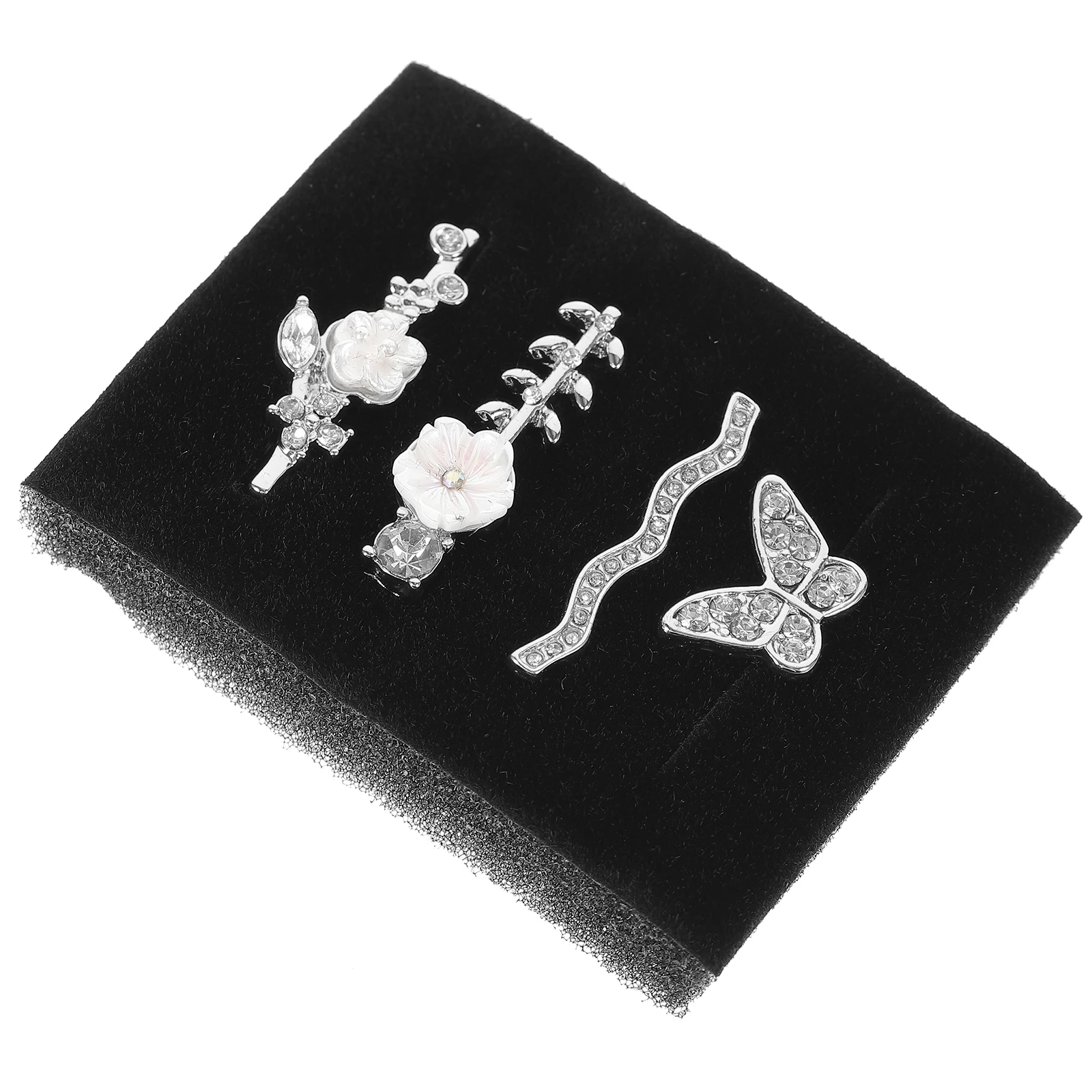 

4pcs Watch Ring Smartwatch Band Strap Decoration Universal Accessories Charms Silver Rhinestone Lightweight Sturdy Material
